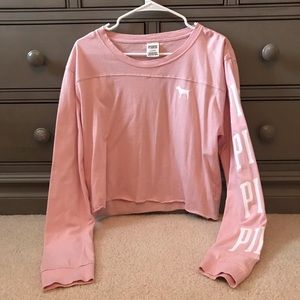 Baby pink PINK crop top long sleeve